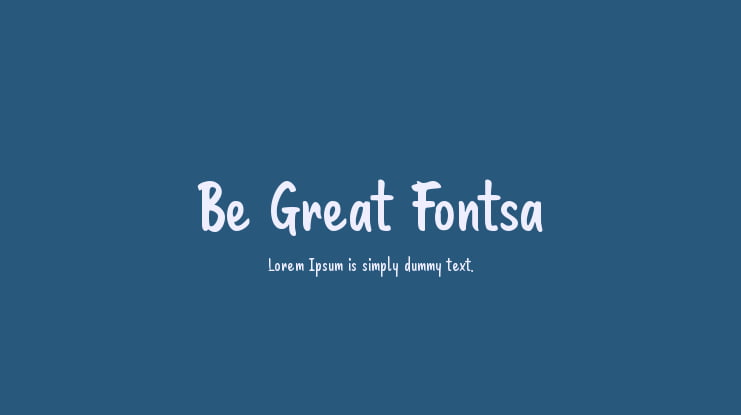 Be Great Fontsa Font