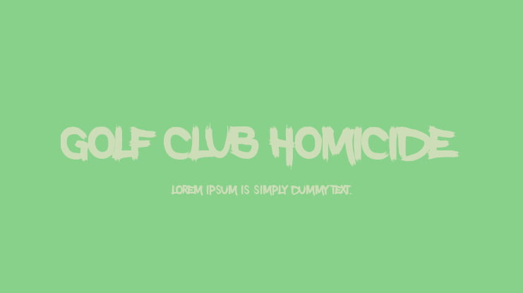 Golf Club Homicide Font