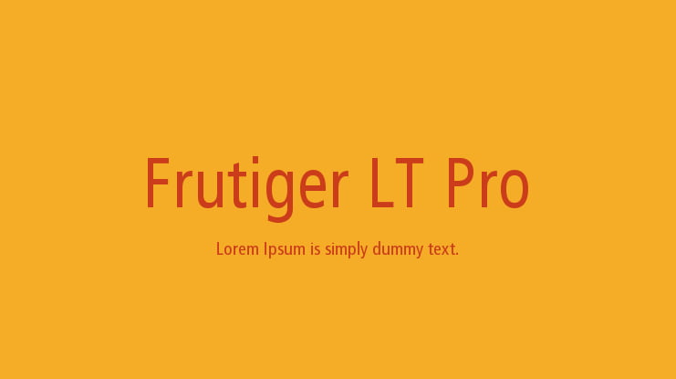 Frutiger LT Pro Font Family