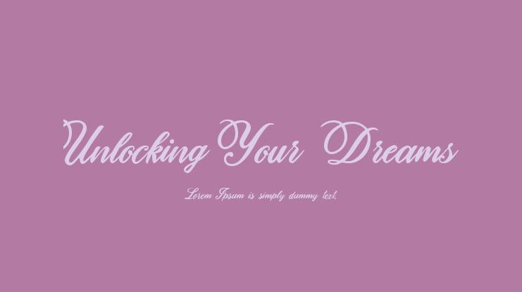 Unlocking Your Dreams Font