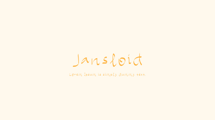Jansloid Font