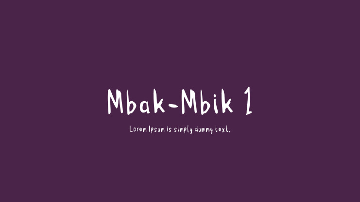 Mbak-Mbik 1 Font Family