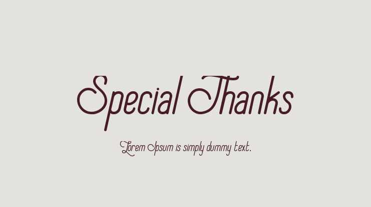 Special Thanks Font Family