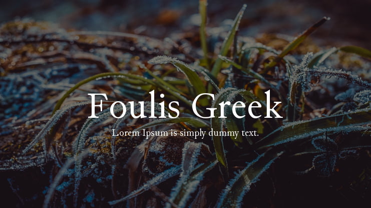 Foulis Greek Font