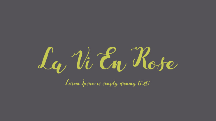 La Vi En Rose Font Family