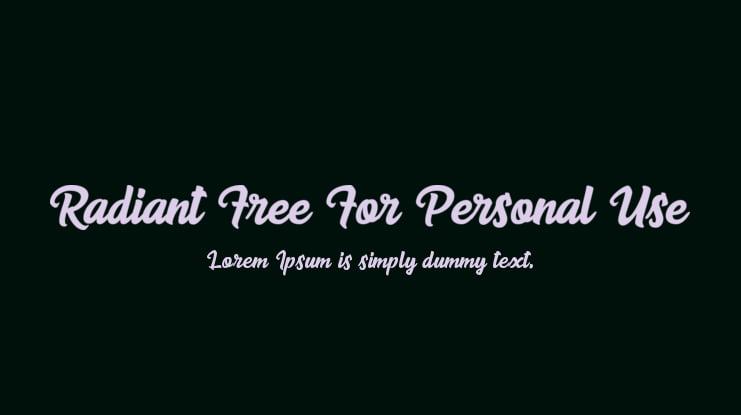Radiant Free For Personal Use Font