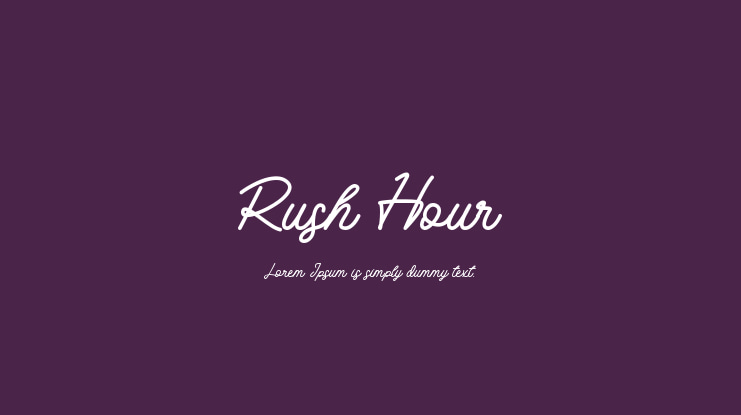 Rush Hour Font