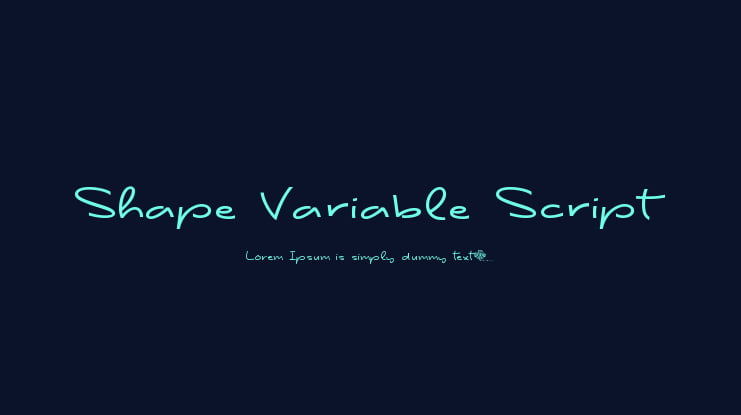 Shape Variable Script Font