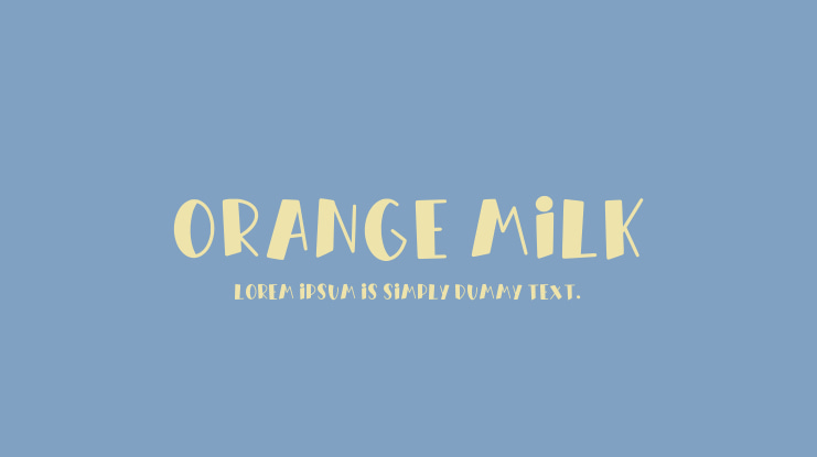 Orange Milk Font