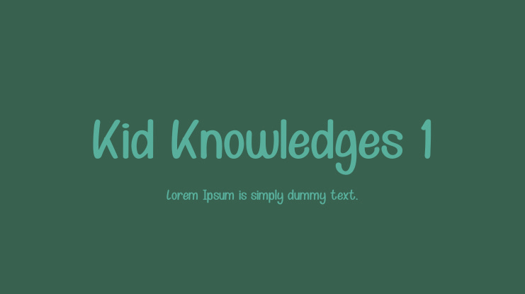 Kid Knowledges 1 Font Family