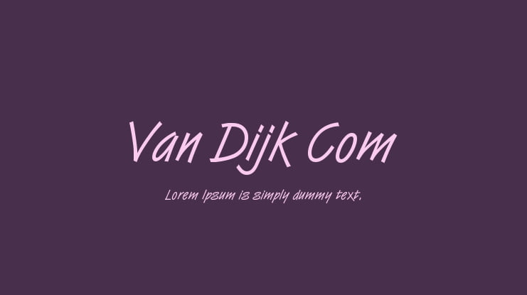 Van Dijk Com Font Family