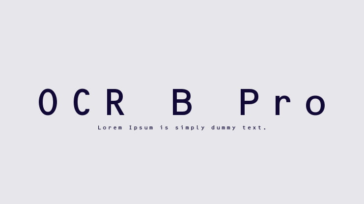 OCR B Pro Font