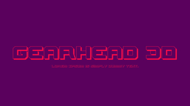 Gearhead 3D Font Family
