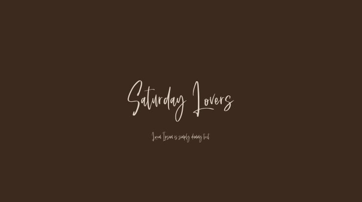 Saturday Lovers Font