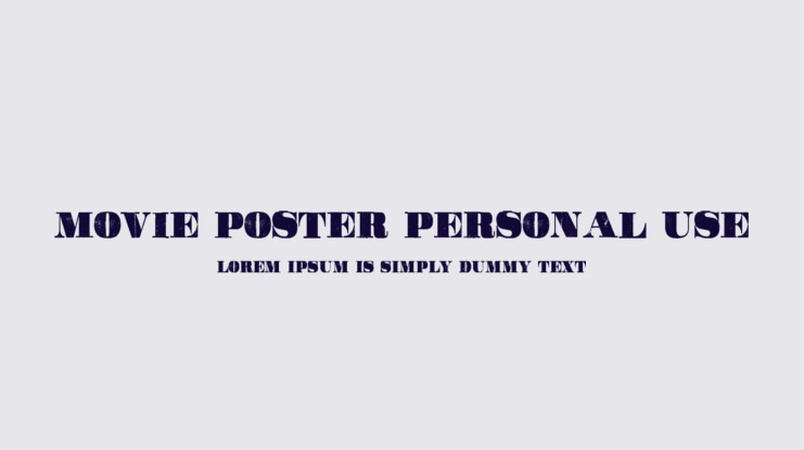Movie Poster Personal Use Font