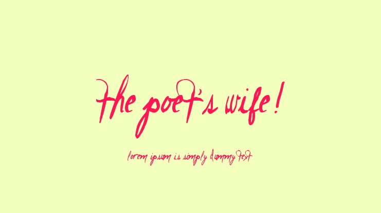 The Poet's Wife! Font