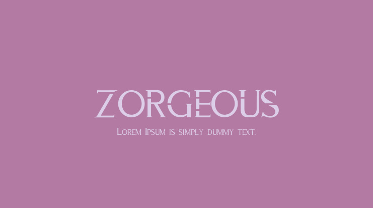 ZORGEOUS Font Family