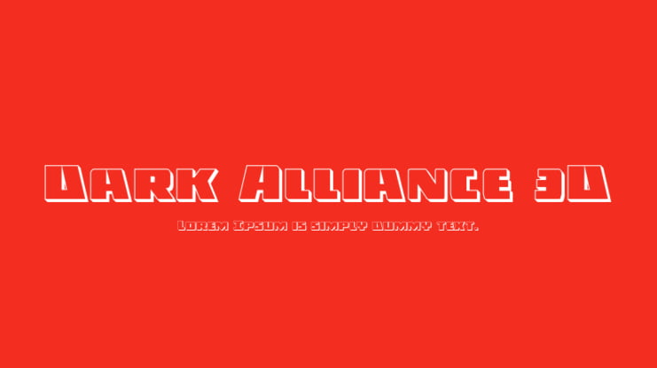 Dark Alliance 3D Font Family