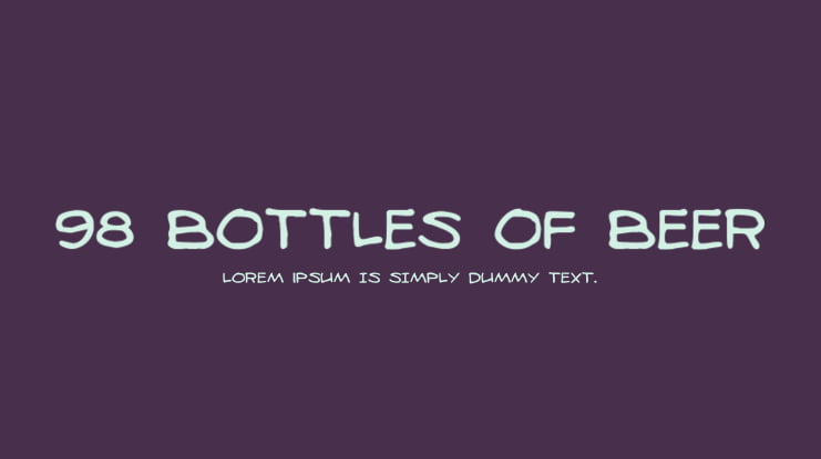 98 Bottles of Beer Font Family