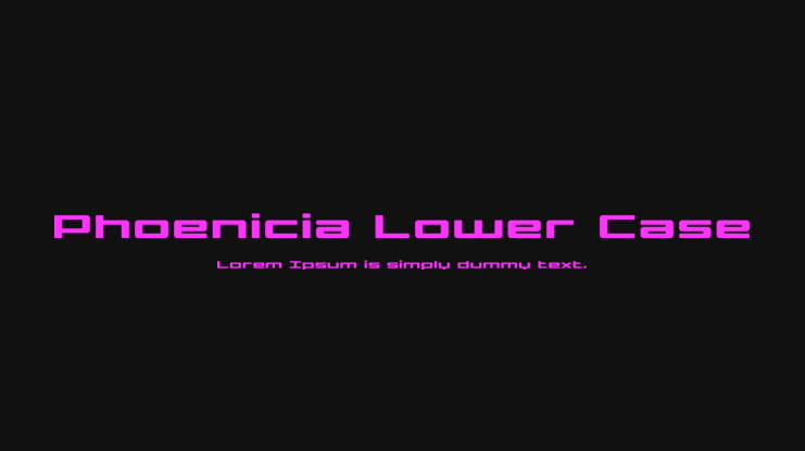 Phoenicia Lower Case Font Family