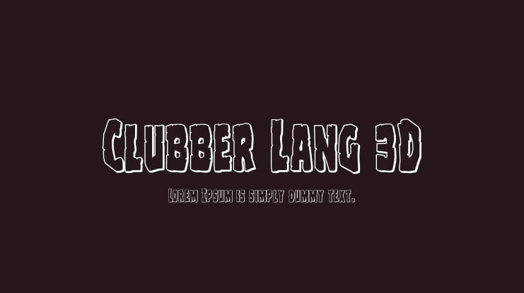 Clubber Lang 3D Font Family