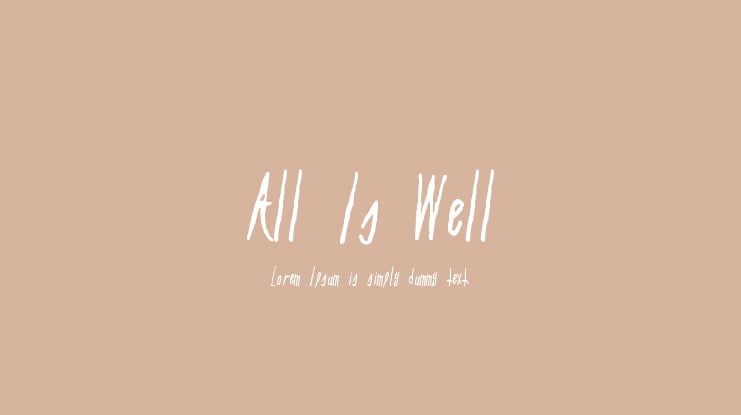 All Is Well Font