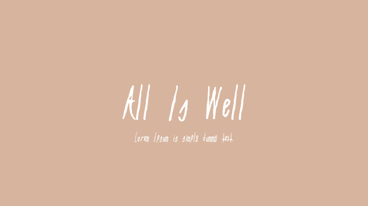 All Is Well Font