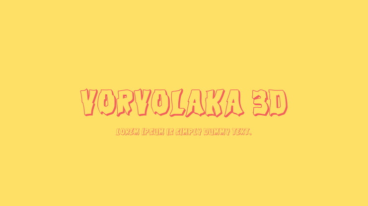 Vorvolaka 3D Font Family