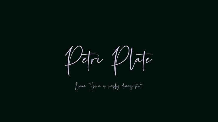 Petri Plate Font Family