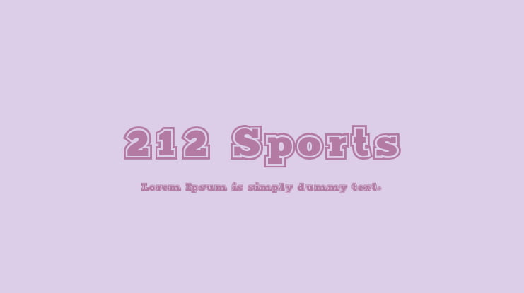 212 Sports Font