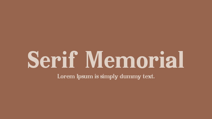 Serif Memorial Font