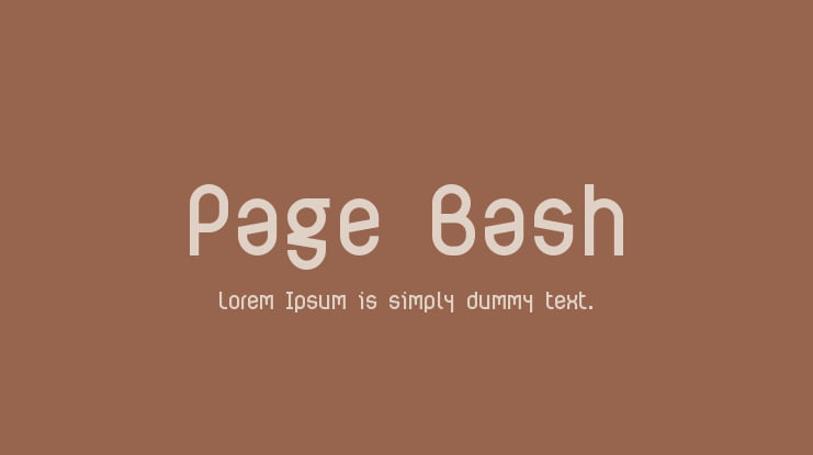 Page Bash Font