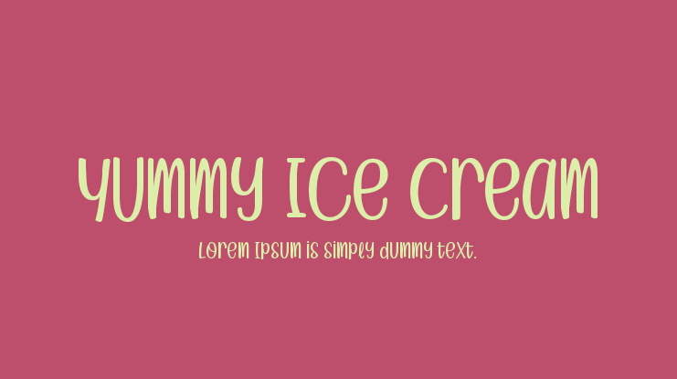Yummy Ice Cream Font