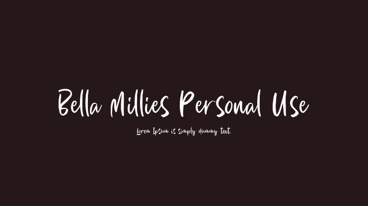 Bella Millies Personal Use Font