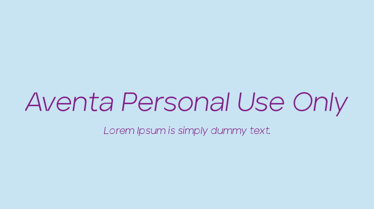 Aventa Personal Use Only Font Family
