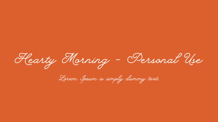 Hearty Morning - Personal Use Font