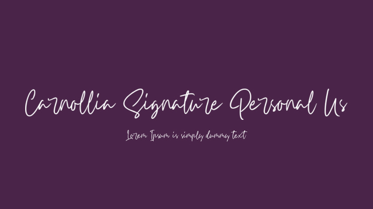 Carnollia Signature Personal Us Font