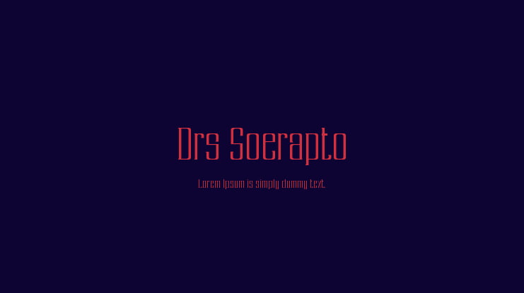 Drs Soerapto Font