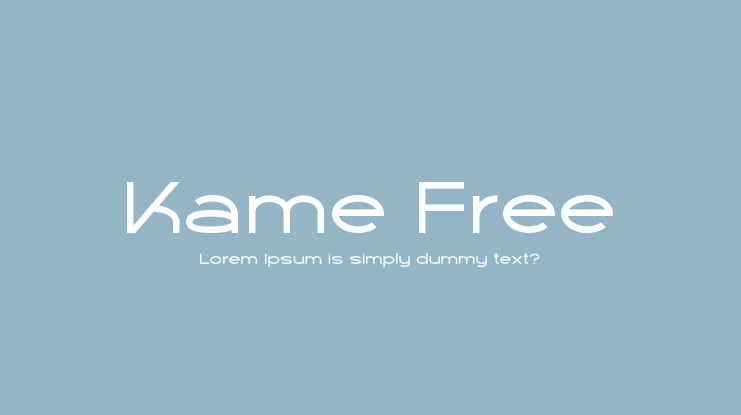 Kame Free Font Family