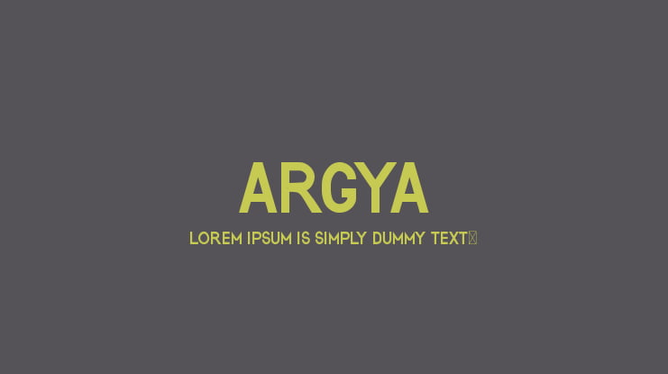 ARGYA Font