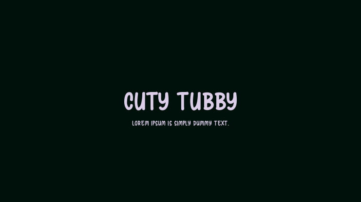 Cuty Tubby Font