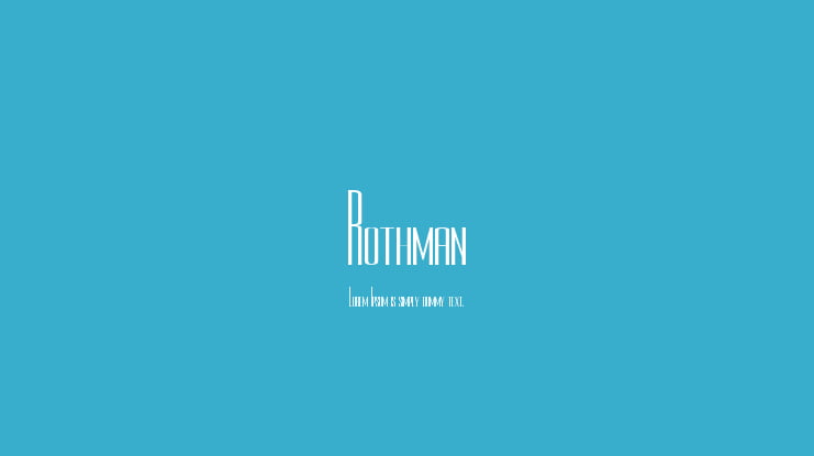 Rothman Font