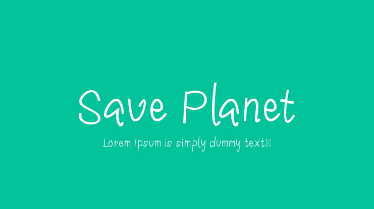 Save Planet Font