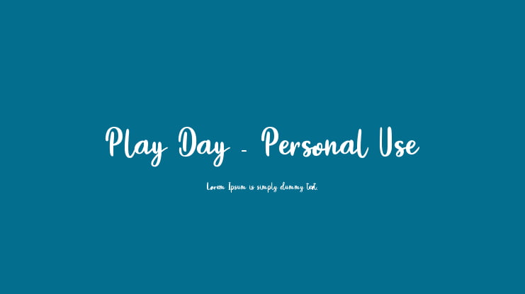 Play Day - Personal Use Font