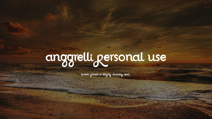 Anggrelli Personal Use Font