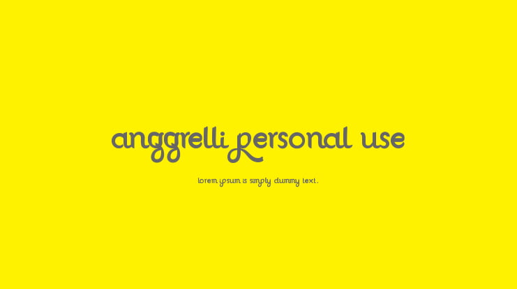 Anggrelli Personal Use Font