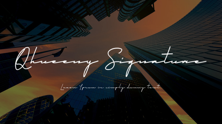 Qhueeny Signature Font