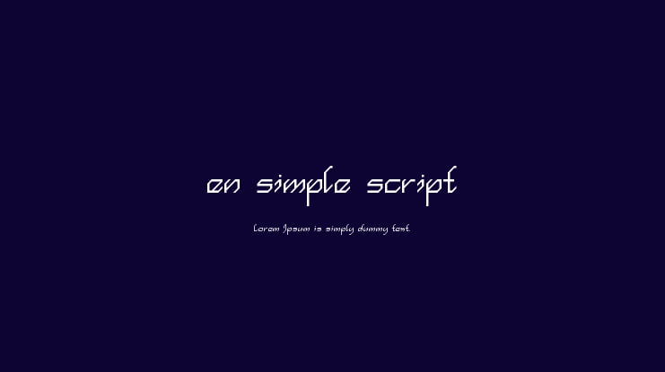 en simple script Font