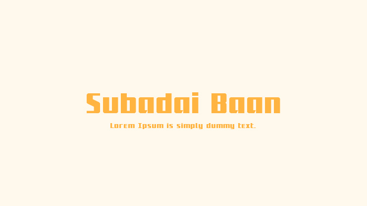 Subadai Baan Font Family