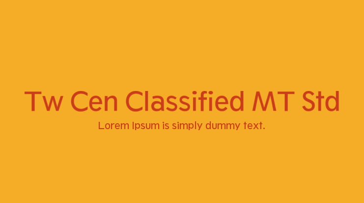 Tw Cen Classified MT Std Font Family